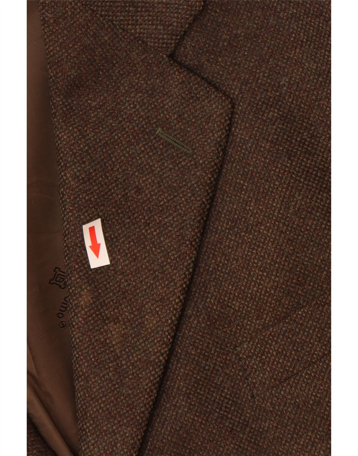 Biagiotti Uomo Herre 3-knaps blazerjakke IT 58 4XL Brun Virgin Wool