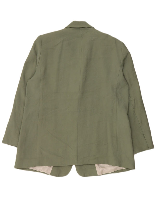 Zara Dame 1 Knap Blazer Jacket UK 18 XL Grøn Modal