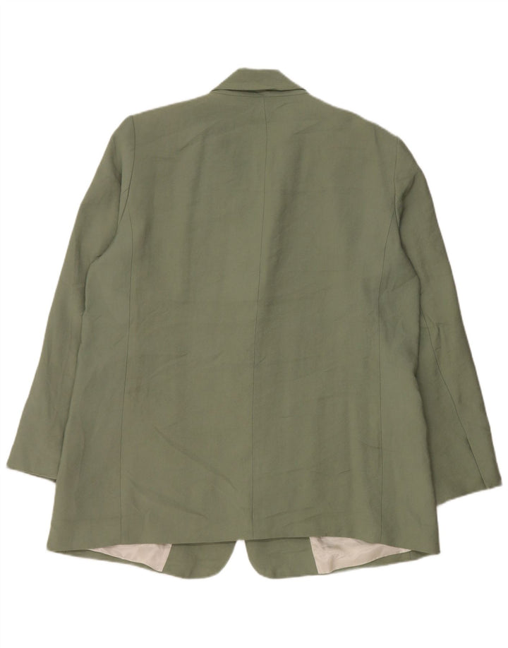 Zara Dame 1 Knap Blazer Jacket UK 18 XL Grøn Modal