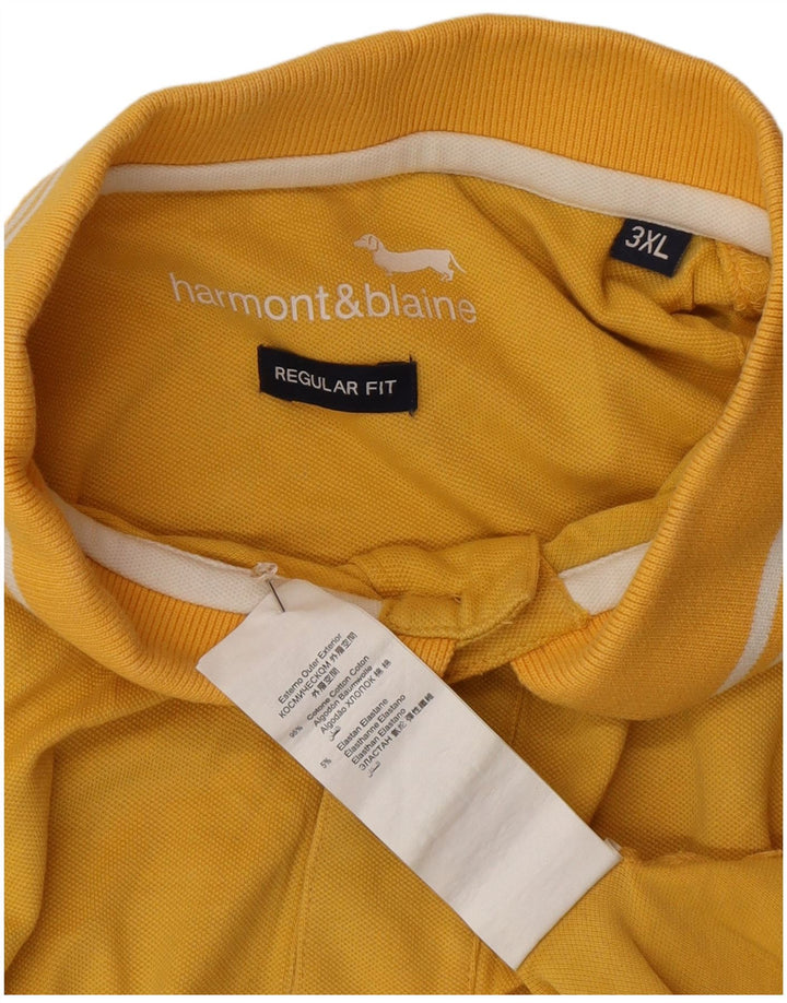 Harmont & Blaine Herre Regular Fit Polo Shirt 3XL Gul Bomuld