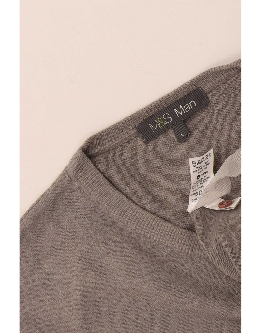 Marks & Spencer Herre V-hals sweater Stor Grå Akryl