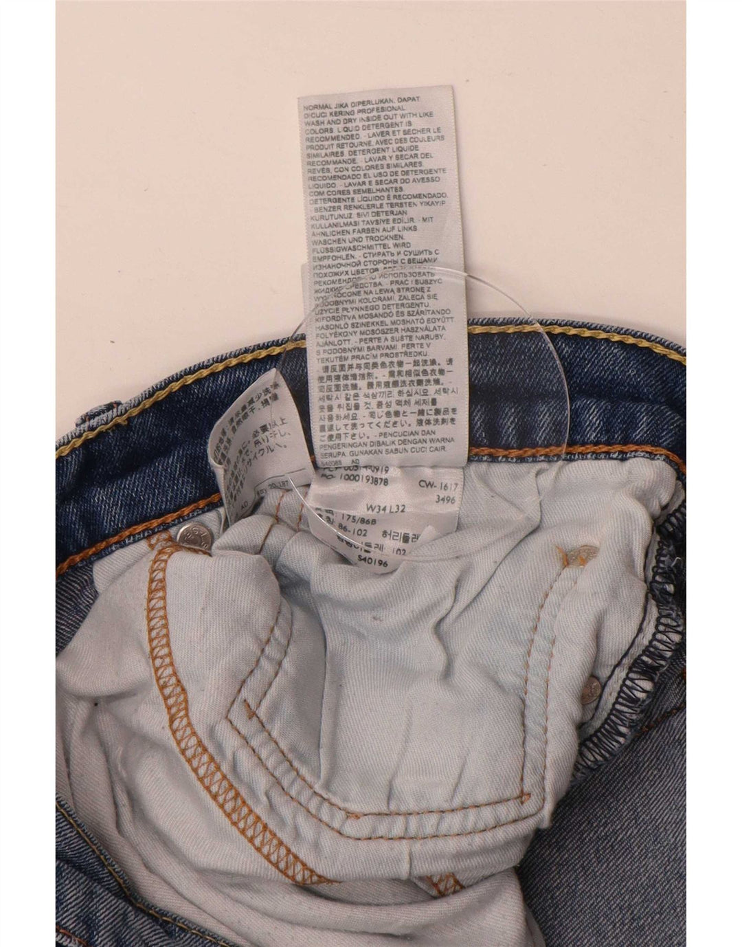 Levi's Straight Jeans til mænd W34 L32 blå bomuld