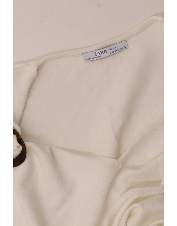 Zara Dame Ærmeløs Bodysuit UK 8 Small White