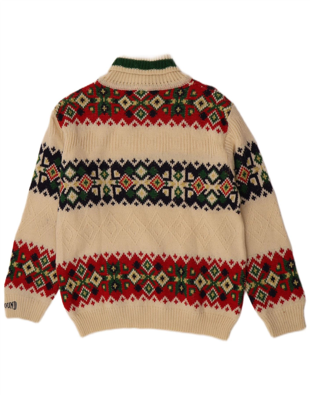 Foxhound drenge rullehals sweater 15-16 år Off White Fair Isle Wool