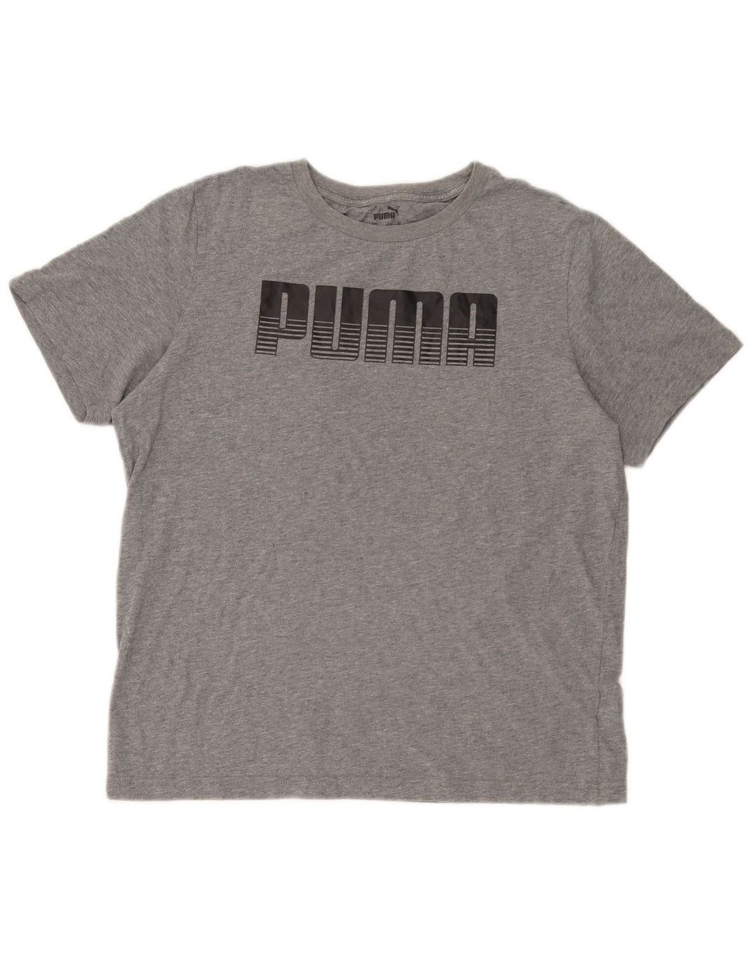 Puma Herre grafisk T-shirt Top Medium Grey Flecked Bomuld
