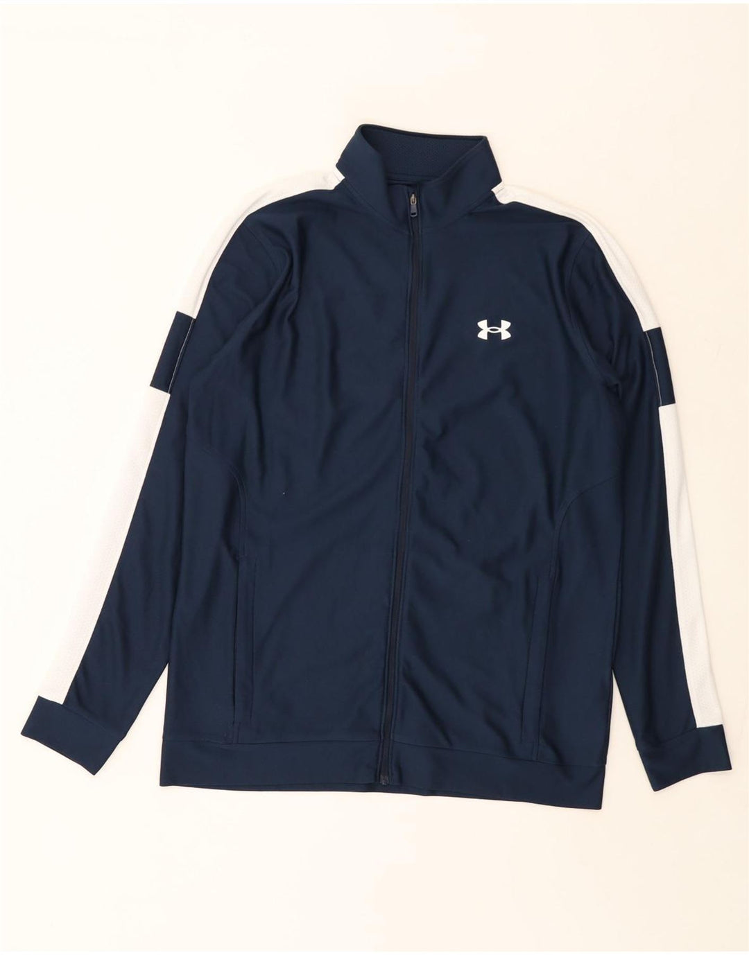 UNDER ARMOR Herre Fitted Tracksuit Top jakke Medium Navy Blue Colourblock