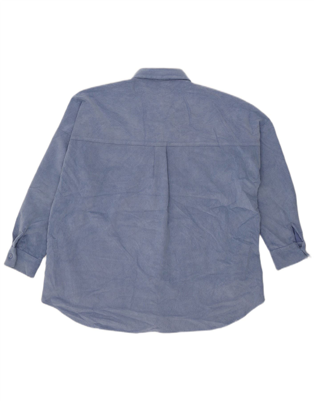 Zara Dame Oversized Corduroy Shirt UK 10 Small Blue Polyester