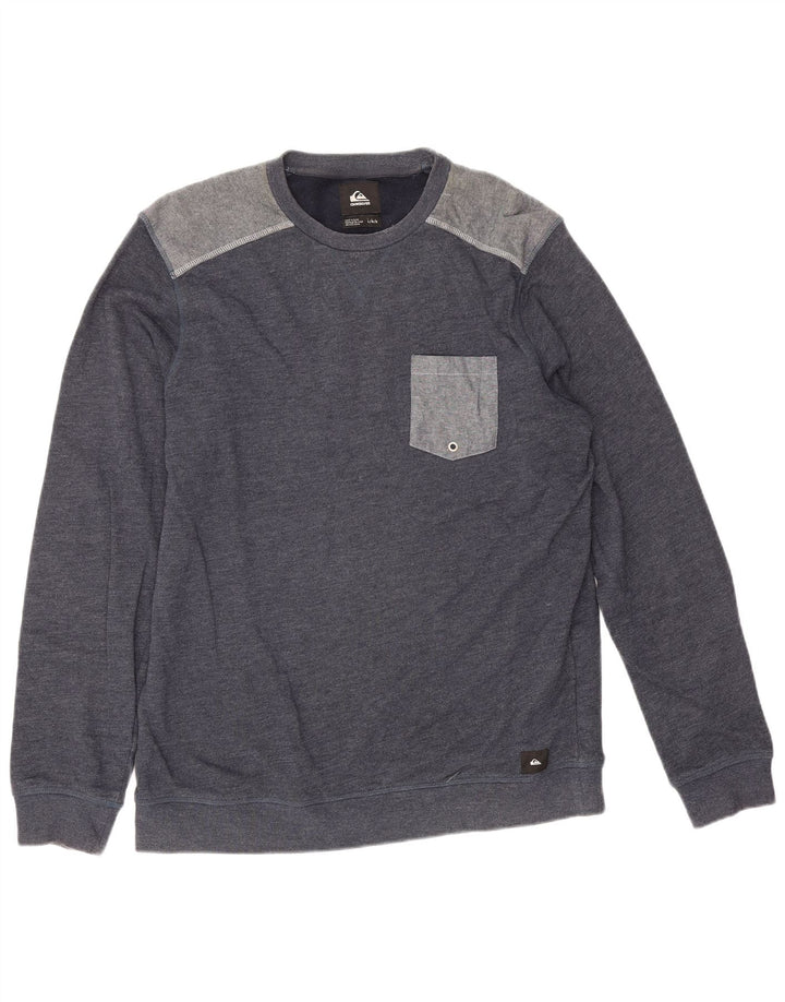 Quiksilver Herre Sweatshirt Jumper Large Navy Blue Colourblock Bomuld
