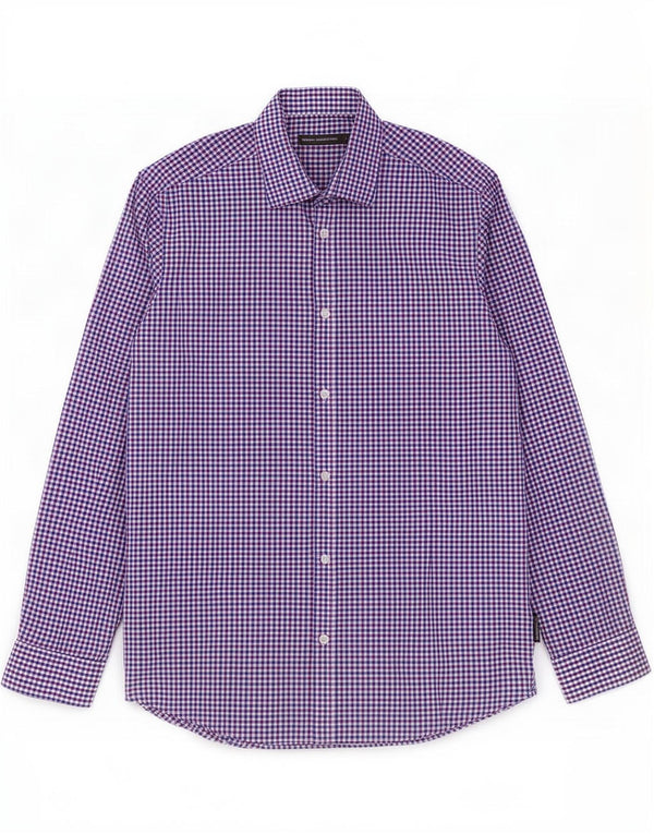 French Connection Herre Regular Fit Skjorte Large Blue Gingham Cotton
