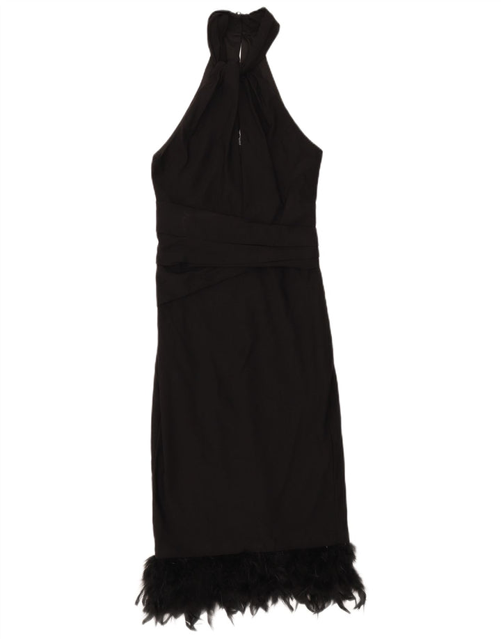 Lipsy Kvinder Halter Dress UK 6 XS Sort Viscose