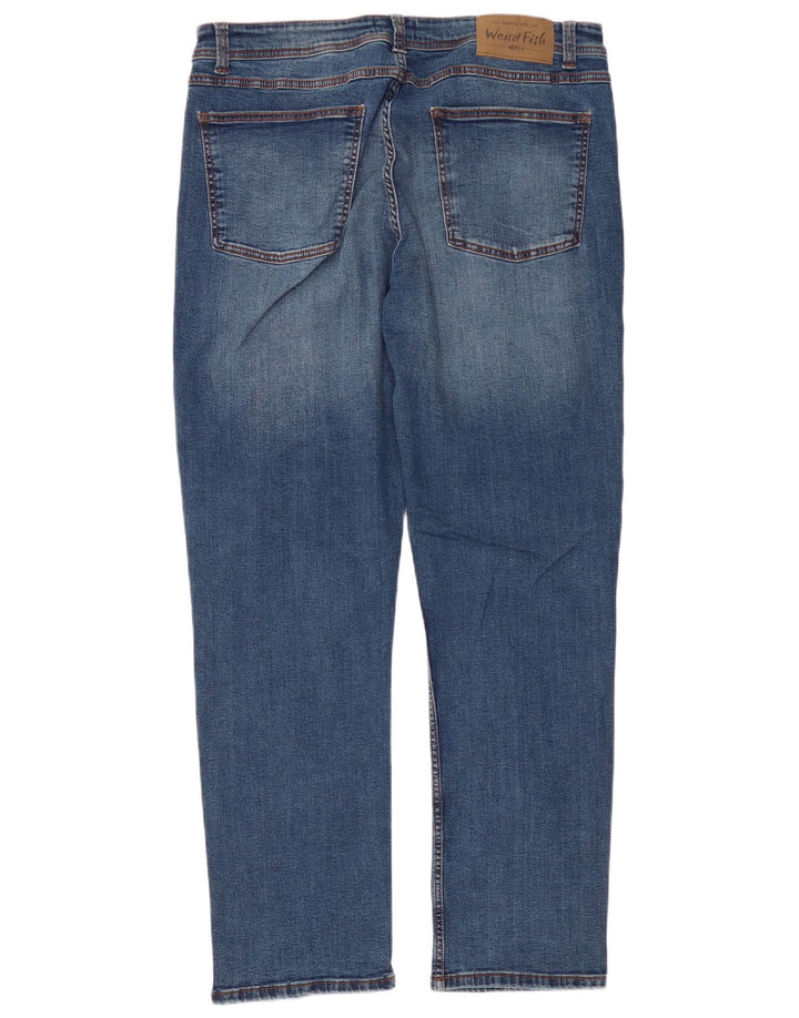 Weird Fish Straight Jeans til mænd W38 L32 blå bomuld