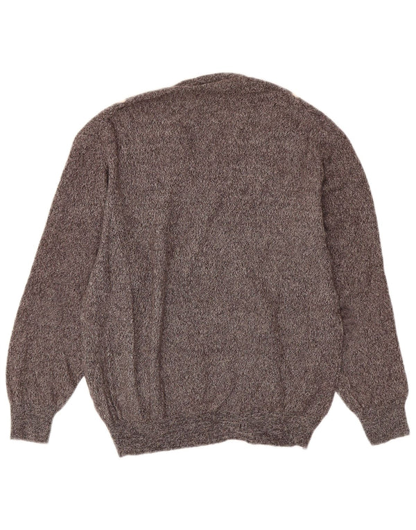 PAQUITO Dame V-hals sweater UK 14 Medium Grey Argyle/Diamond