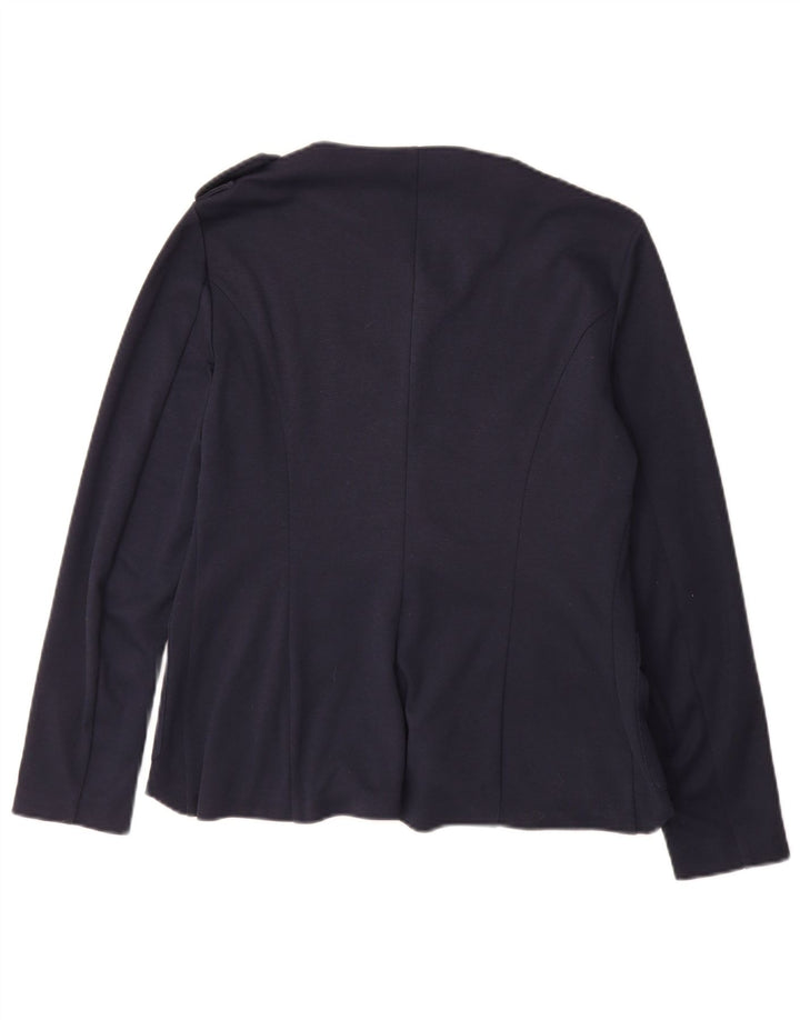 Benetton Dame 1 Knap 1 Knap Blazer Jakke UK 12 Medium Navy Blue