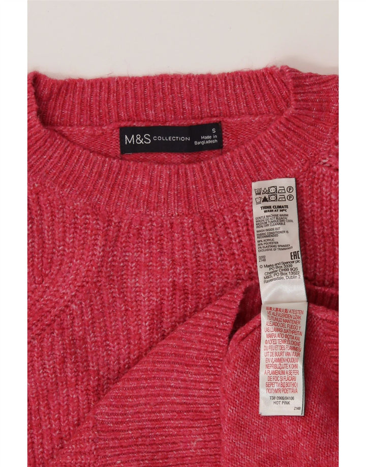Marks & Spencer Dame sweater med rund hals DK 10 Lille Pink Akryl