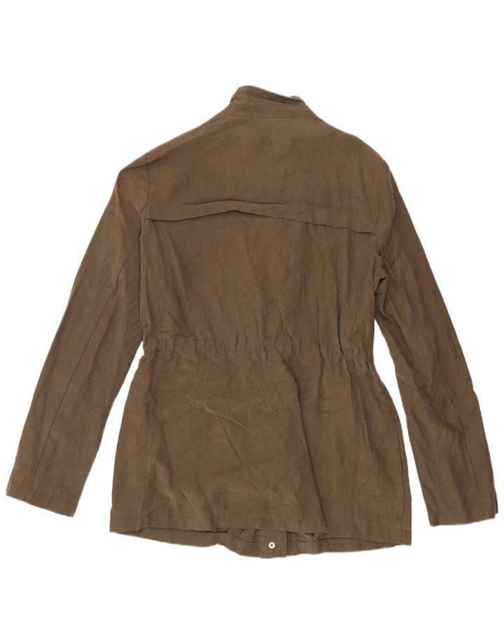 Zara Womens Utility Jacket UK 10 Small Khaki Viscose