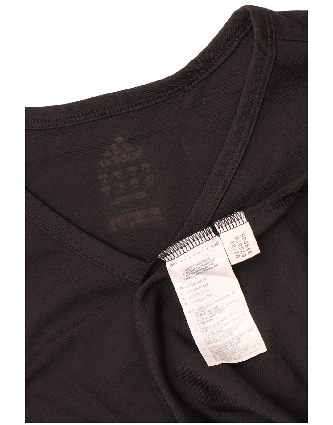 ADIDAS Dame T-Shirt Top UK 14 Medium Sort Polyester