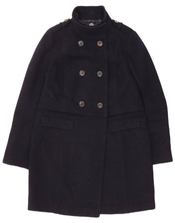 Marks & Spencer Dobbeltradet frakke til kvinder UK 12 Medium Navy Blue