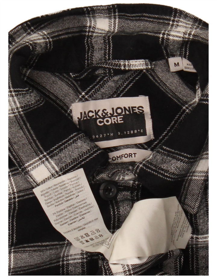 Jack & Jones Herre Comfort Fit Flanelskjorte Medium Sort Ternet Bomuld
