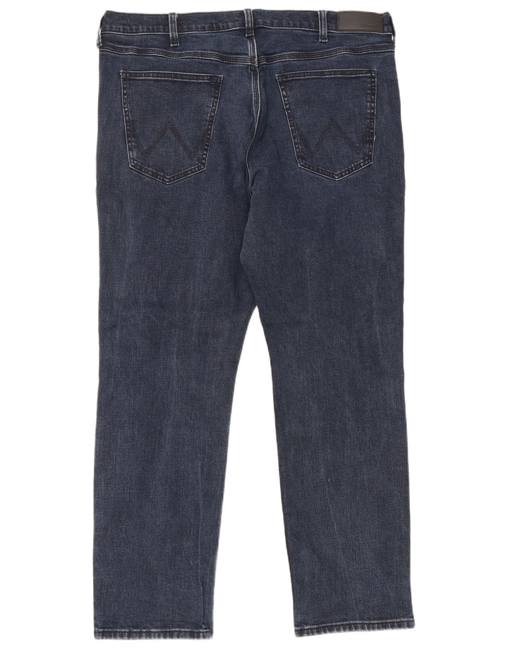 Wrangler Herre Regular Straight Jeans W38 L30 Marineblå Bomuld
