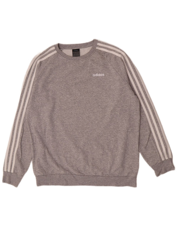 Adidas Dame Oversized Sweatshirt Jumper UK 4/6 XS Grå Flecked Bomuld