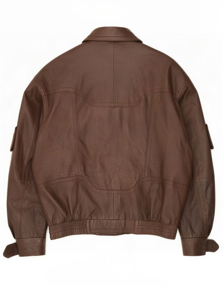 Vintage Herre Læderjakke UK 36 Small Brown