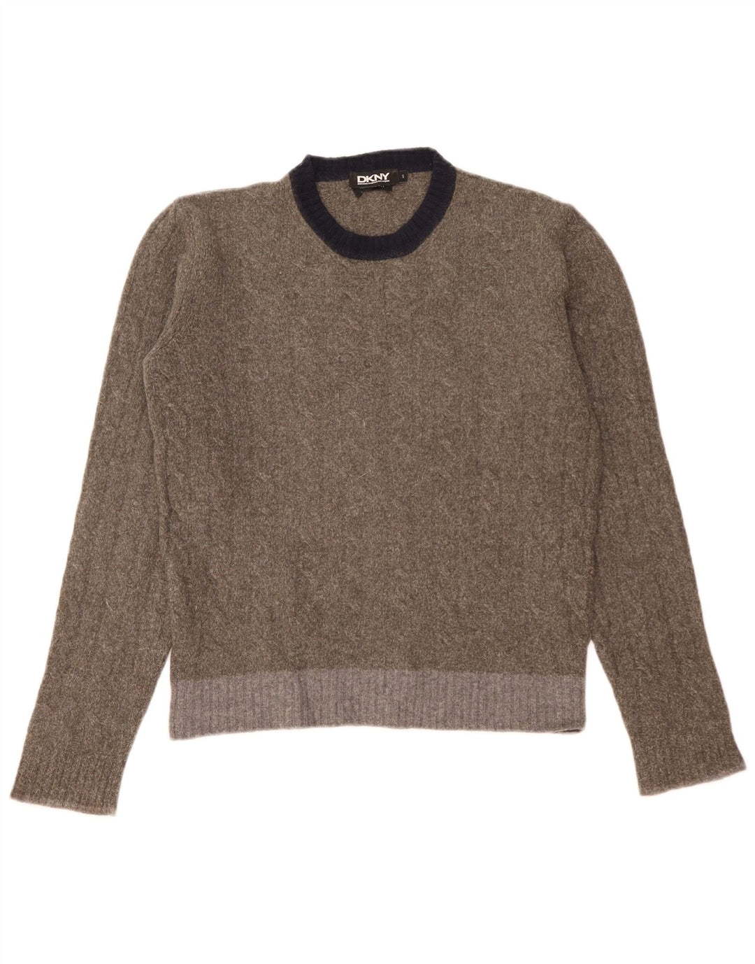 Dkny Herre Crew Neck Jumper Sweater Lille Grå Colourblock Uld