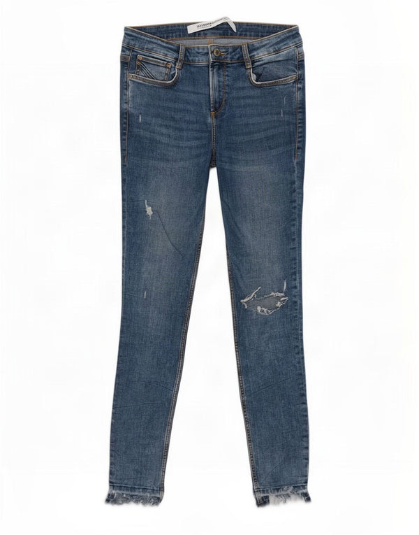 Zara Dame Trafaluc Distressed Skinny Jeans EU 40 Medium W30 L26 Blå