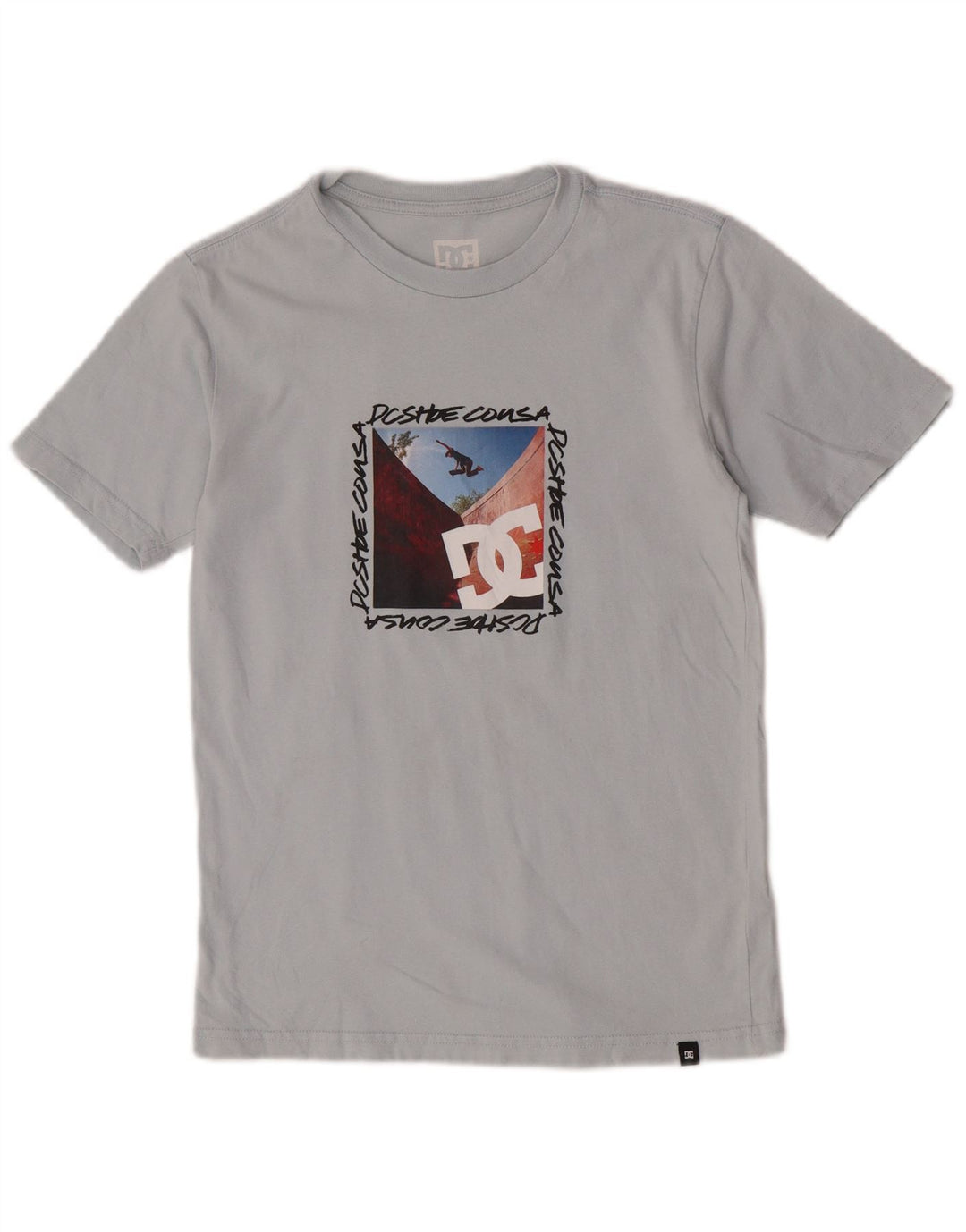 DC Boys Grafisk T-Shirt Top 13-14 År Stor Grå Bomuld