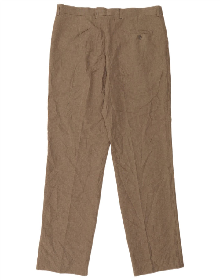 Marks & Spencer Herre Pegged Suit Bukser W36 L33 Beige Polyester
