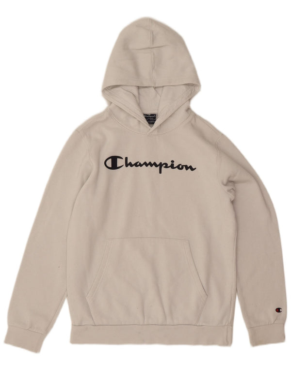 Champion drenge grafisk hættetrøje 13-14 år XL Off White Bomuld