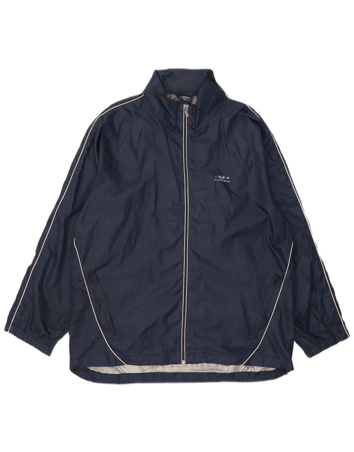 Umbro Herre Grafisk Regnjakke med Hætte UK 40 Large Navy Blue Polyester