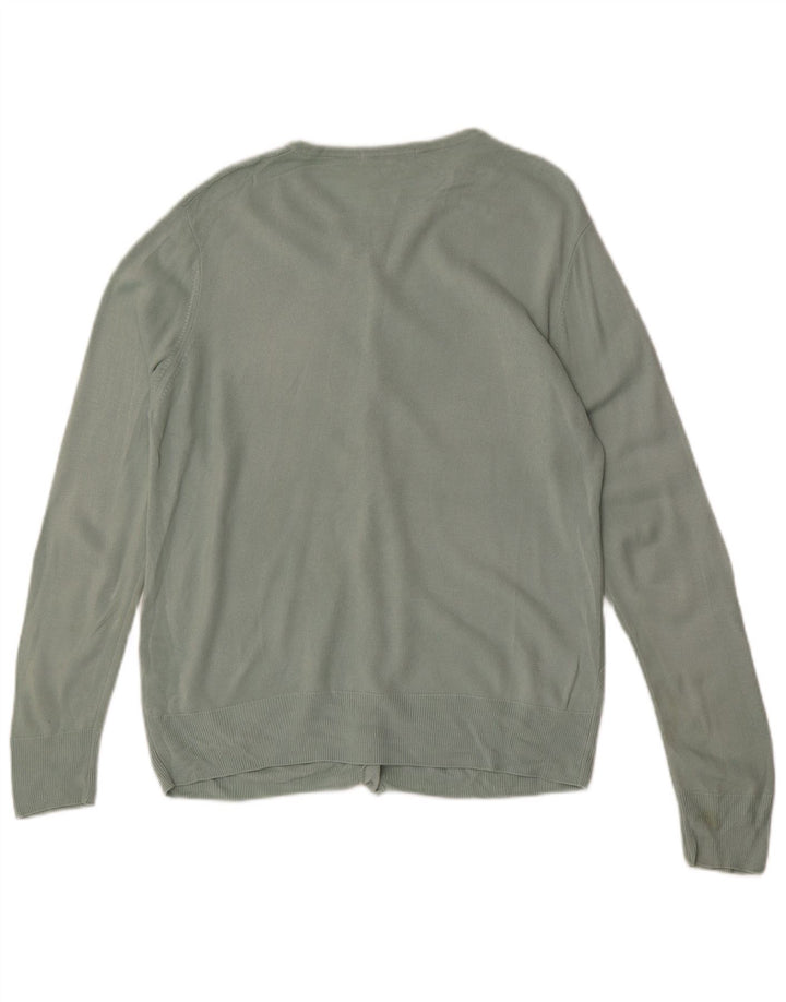 Marks & Spencer Dame Cardigan Sweater UK 16 Large Green Argyle/Diamond