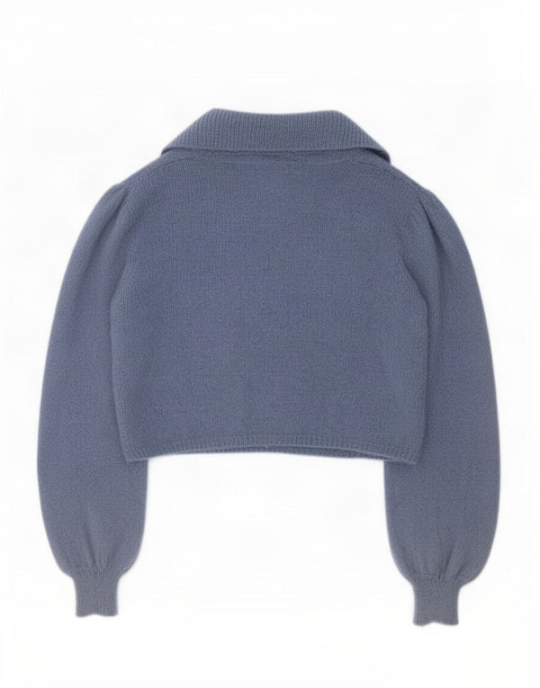 Zara Womens Oversized Bolero Jumper UK 14 Medium Blue Nylon