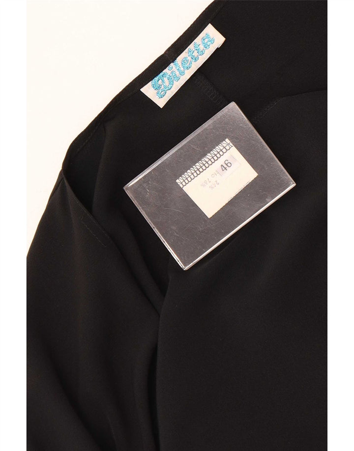 Vintage Dame Relaxed Fit Cardigan Top IT 46 Large Black Acetate