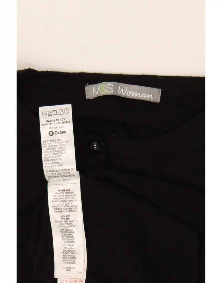Marks & Spencer Dame Cardigan Sweater UK 12 Medium Black Viscose