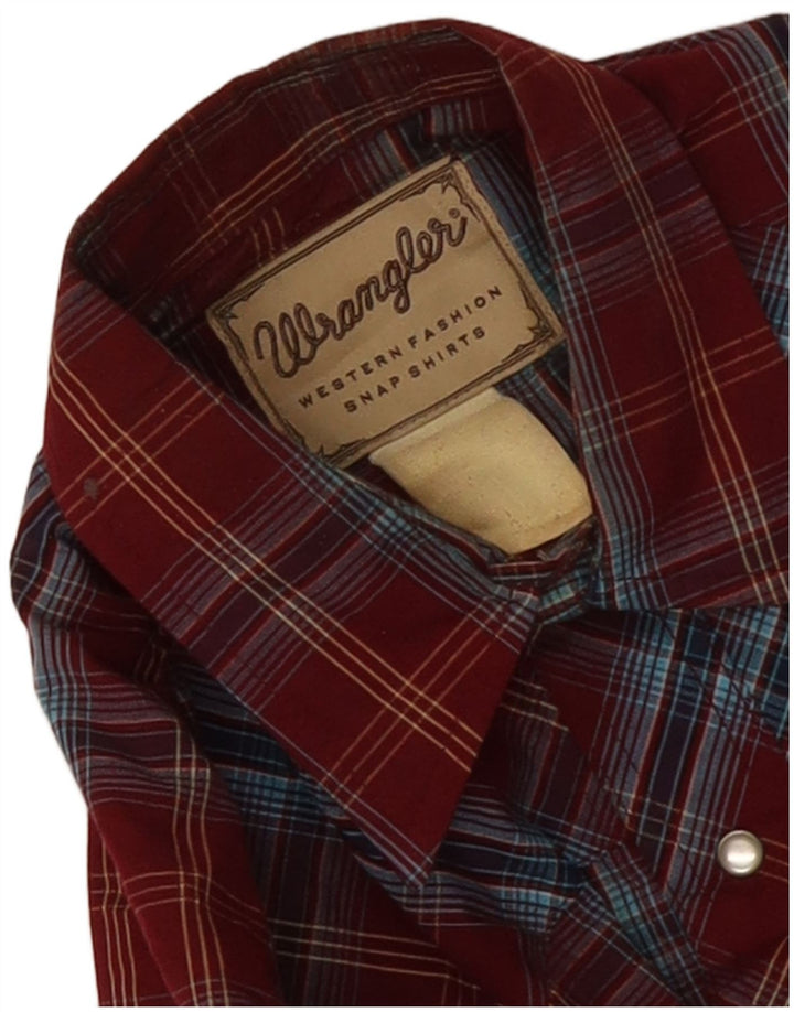 Wrangler Western skjorte til mænd Medium Bourgogne ternet