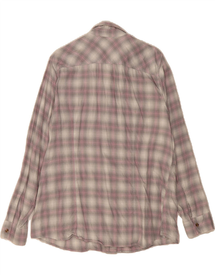 EDDIE BAUER Womens Classic Fit Flannel Shirt UK 18 XL Grey Check Vintage Eddie Bauer and Second-Hand Eddie Bauer from Messina Hembry 