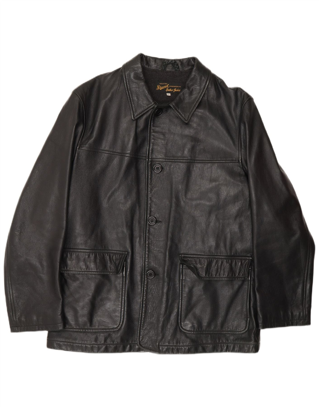 STEWART Herre Læderjakke UK 44 2XL Sort Læder Classic