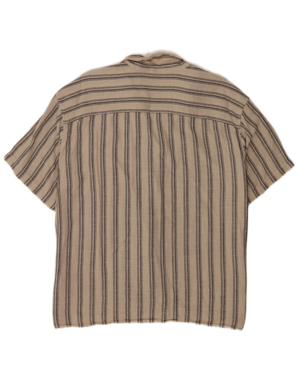 Jack & Jones Kortærmet Herreskjorte XL Beige Stribet Bomuld