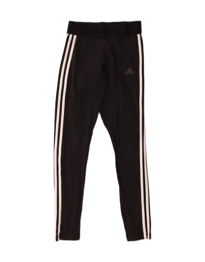 ADIDAS Womens Leggings UK 8/10 Small  Black Cotton Vintage Adidas and Second-Hand Adidas from Messina Hembry 