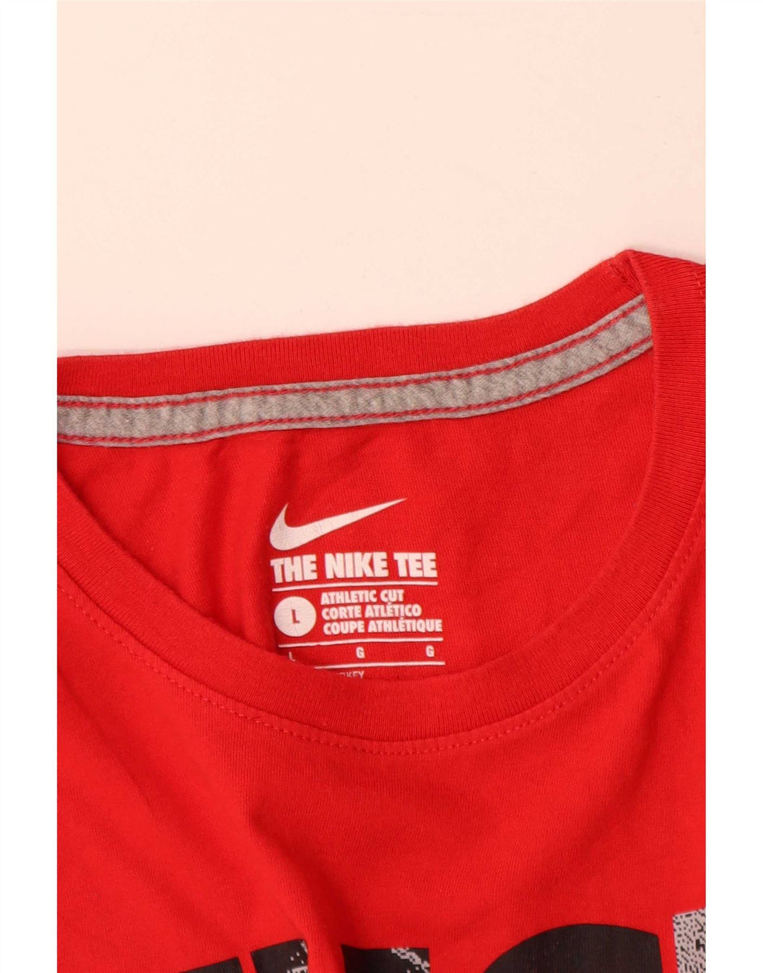 Nike Herre Athletic Cut Grafisk T-Shirt Top Stor Rød Bomuld