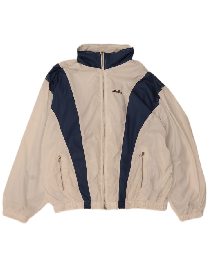 Ellesse Herre træningsdragt Topjakke UK 44 XL Hvid Colourblock Polyester