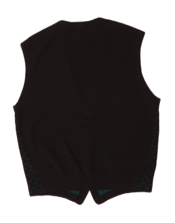 Il Granchio Herre ærmeløs cardigan sweater Lille sort ternet