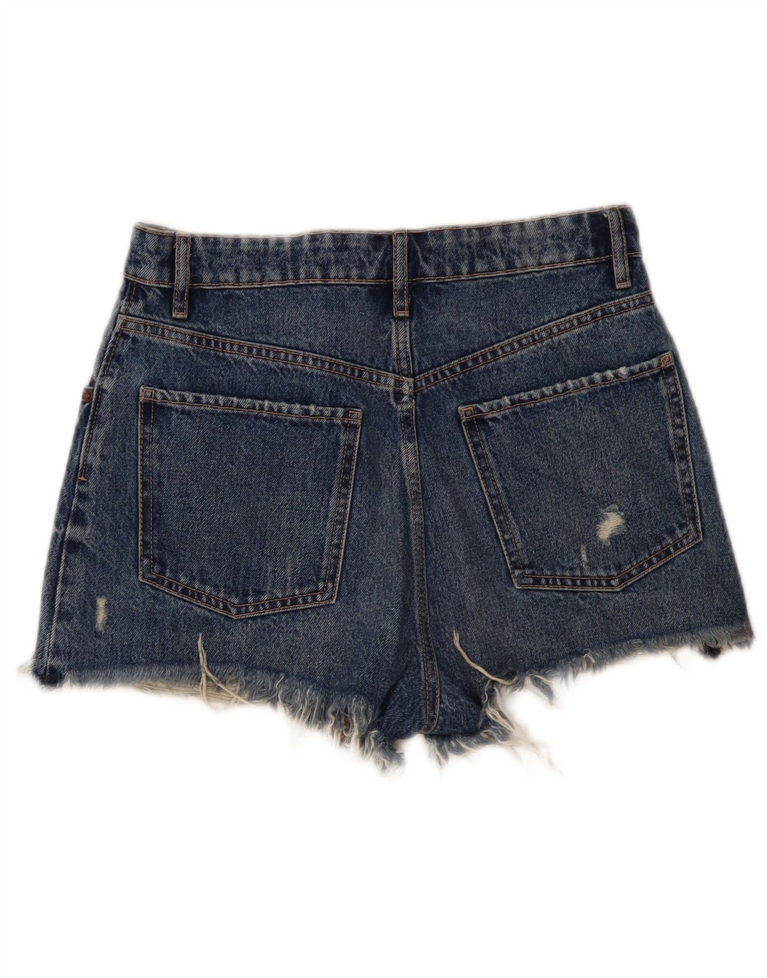 Zara Womens Distressed Denim Shorts EU 38 Small W28 Blue