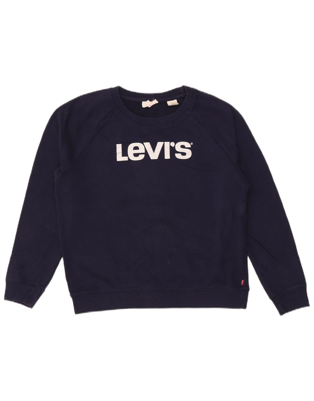 Levi's Dame Grafisk Oversized Sweatshirt Jumper UK 10 Small Navy Blue