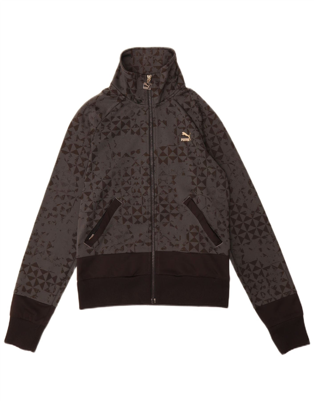 Puma træningsdragt topjakke til kvinder UK 10 Lille grå geometrisk polyester