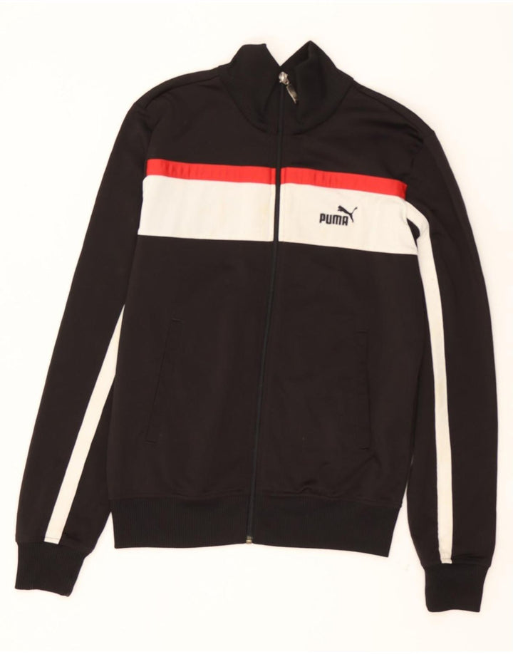PUMA Mens Tracksuit Top Jacket Small Black Colourblock Vintage Puma and Second-Hand Puma from Messina Hembry 