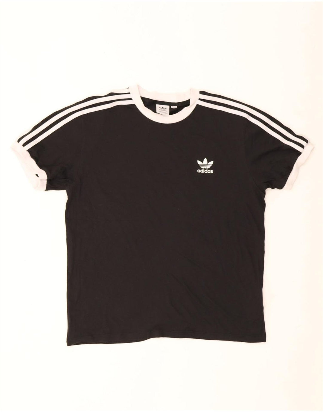 Adidas Herre T-Shirt Top Medium Sort Bomuld