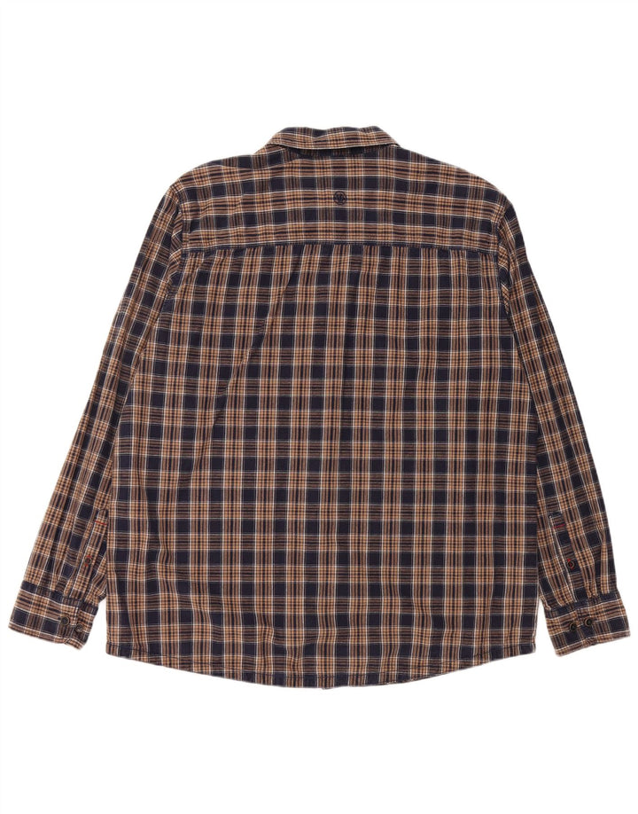 FAT FACE Mens Flannel Shirt XL Navy Blue Check Cotton