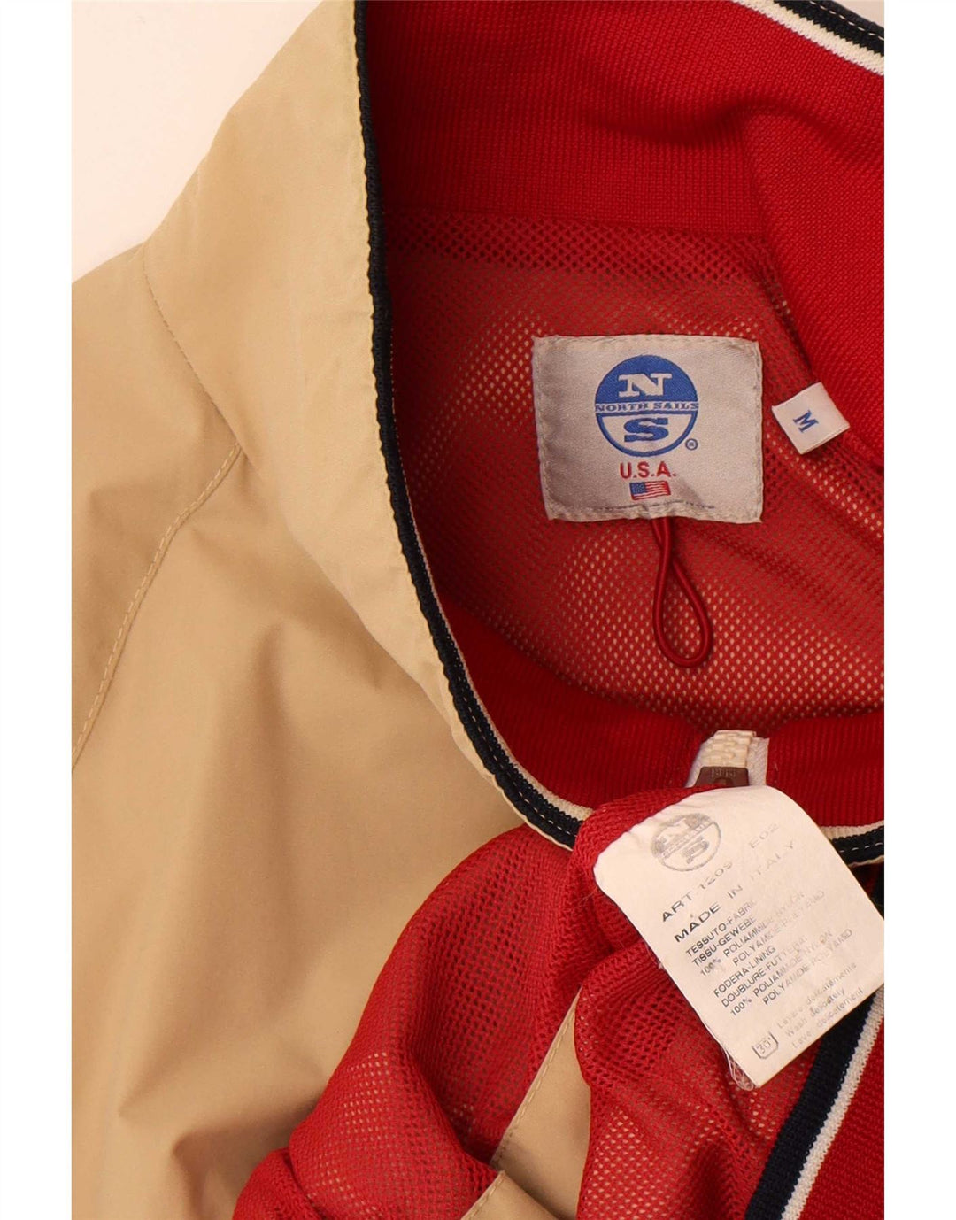 North Sails Herre Bomber Jacket UK 38 Medium Beige Colourblock Polyamid